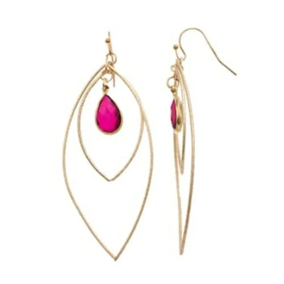 🆕 LC Lauren Conrad Gold Tone Drop Earrings - Picture 1 of 1